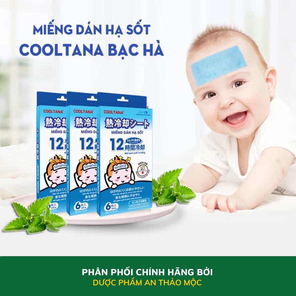 Miếng dán hạ sốt TANAPHAR Cooltana làm mát tự nhiên hạ nhiệt giảm sốt say nắng không gây kích ứng cho bé