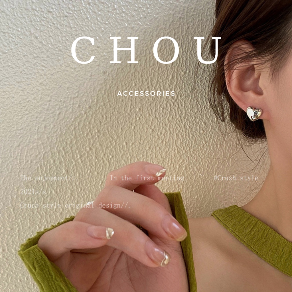 Bông Tai Nữ Hình Trái Tim | CHOU ACCESSORIES |