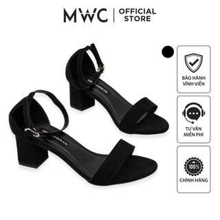 Giày MWC 3695 - Giày Cao Gót Da Lộn 5cm, Cao Gót Quai Ngang Đế Vuông Siêu Rẻ