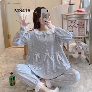 Đồ bộ bầu mặc nhà xinh, đồ bộ ngủ, dài taycho mẹ bầu thiết kế cho bé ti chất cotton [ĐẦM BẦU THỎ]-MS418