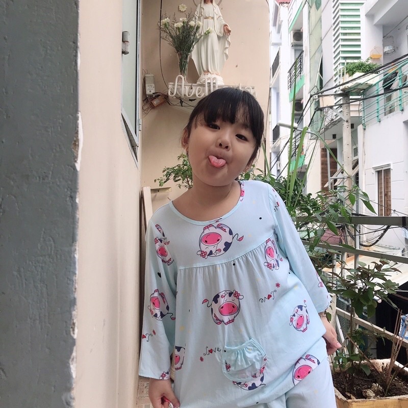 Đồ tole bé gái, đồ tone bé gái dài tay 8-26kg cao cấp có nút sau, đường may kĩ chắc chắn
