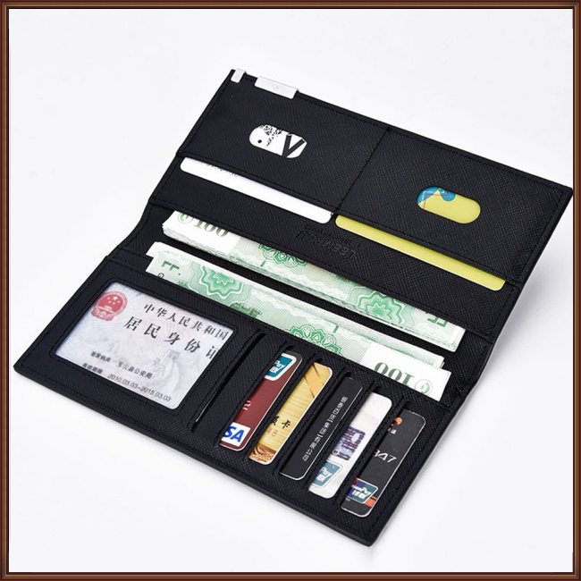 Ví Da Pu Siêu Mỏng Dáng Dài Thời Trang Hàn Quốc Cho Nam Giá Đỡ