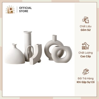 Bình Gốm Nghệ Thuật Trang Trí Phong Cách Trừu Tượng Độc Đáo DECOR Cắm Hoa Khô Trang Trí Chụp Ảnh