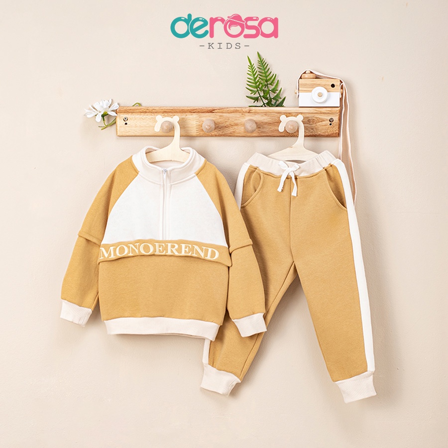 Bộ quần áo hoodie thu đông dài tay cho bé gái DEROSA KIDS 2 - 6 tuổi AWKDZ734B