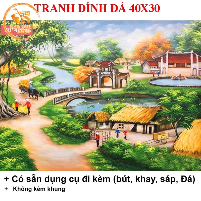 Tranh Đính Đá 5D Tự Hoàn Thành Tranh Phong Cảnh Kích Thước 40x30cm Nhiều  Mẫu Đẹp