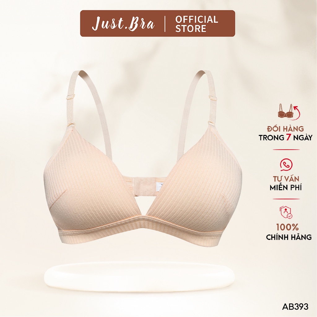 Áo ngực mút mỏng Just Bra chất liệu thun gân mềm mại, mút mỏng thông hơi thoáng khí AB393