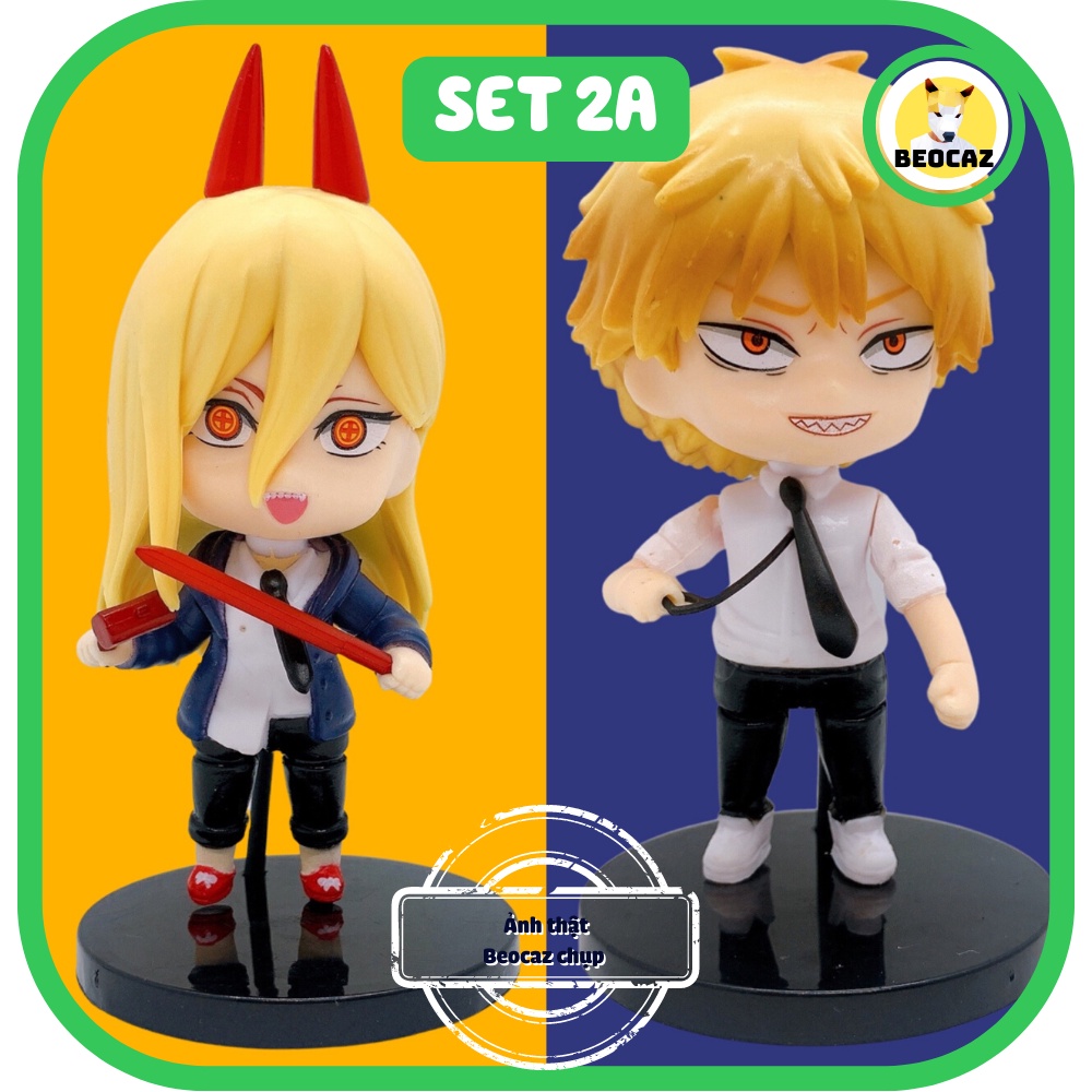 Mô hình Chainsaw Man Thợ săn qủy nhân vật Denji Power dễ thương quà tặng sưu tầm trang trí  Beocaz Tiệm đồ chơi Pochit