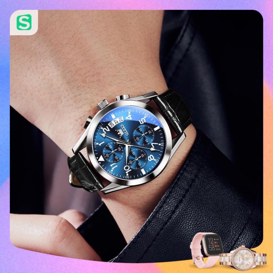 [HÀNG CHUẨN AUTH] Đồng hồ nam chính hãng OLEVS 2878 dây da bò  Chống thấm nước sâu  hiệu ứng phát sáng