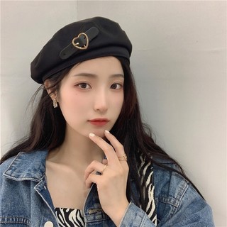 Nón beret nữ Mũ Beret Da Thời Trang Dành