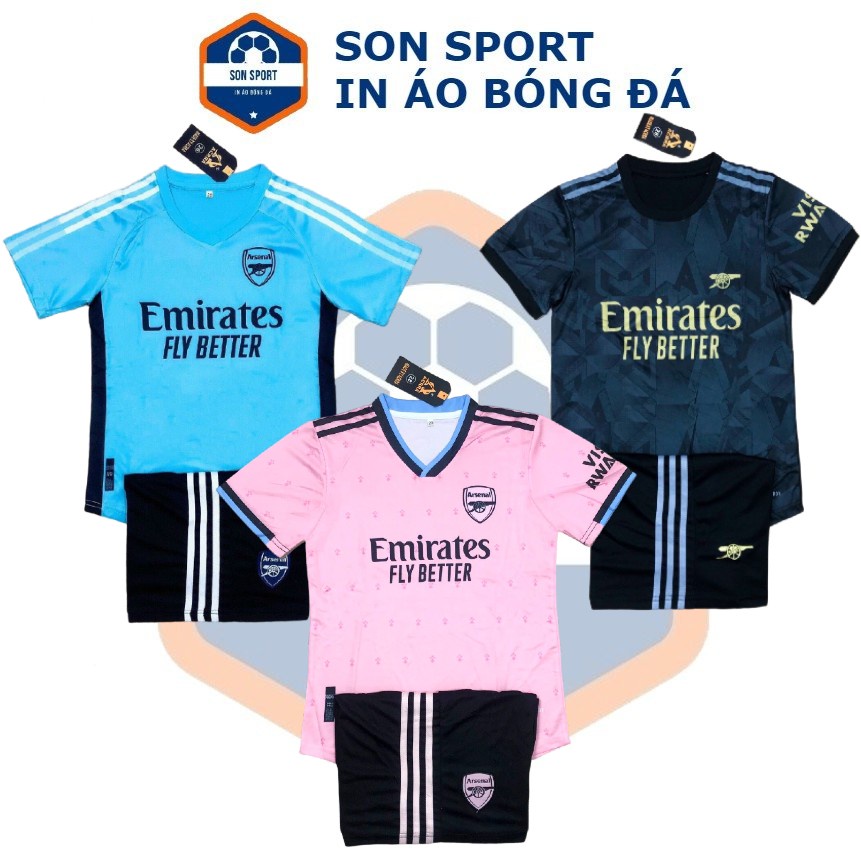 Bộ Quần Áo Bóng Đá Trẻ Em Thun Thái CLB Arsenal