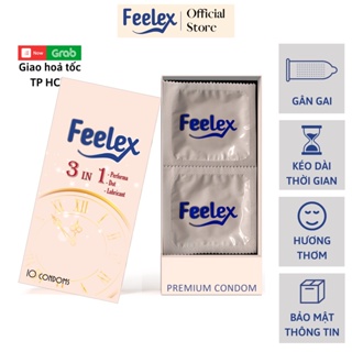 Bao cao su gai Feelex 3 in 1 gân gai, nhiều gel