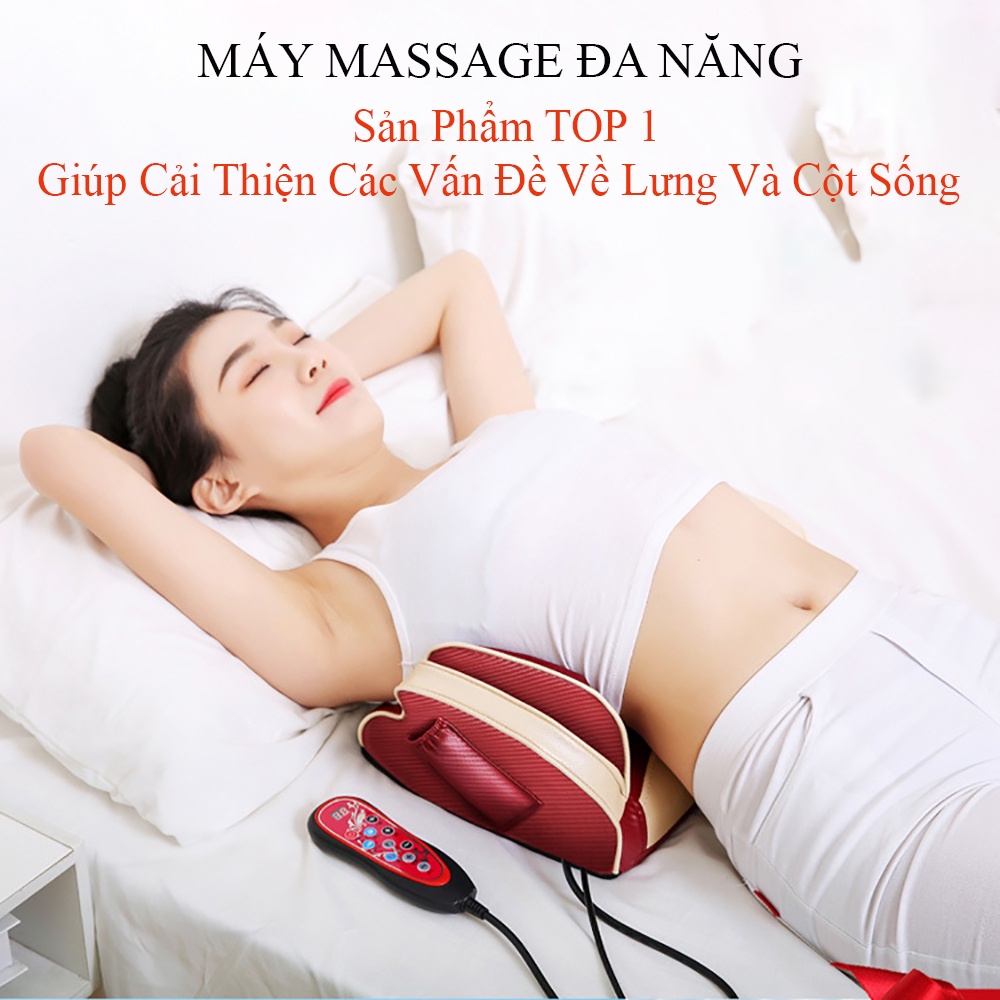 Máy massage cột sống cao cấp công nghệ điện xung trung tần, máy massage toàn thân cơ chế rung 9 cấp độ