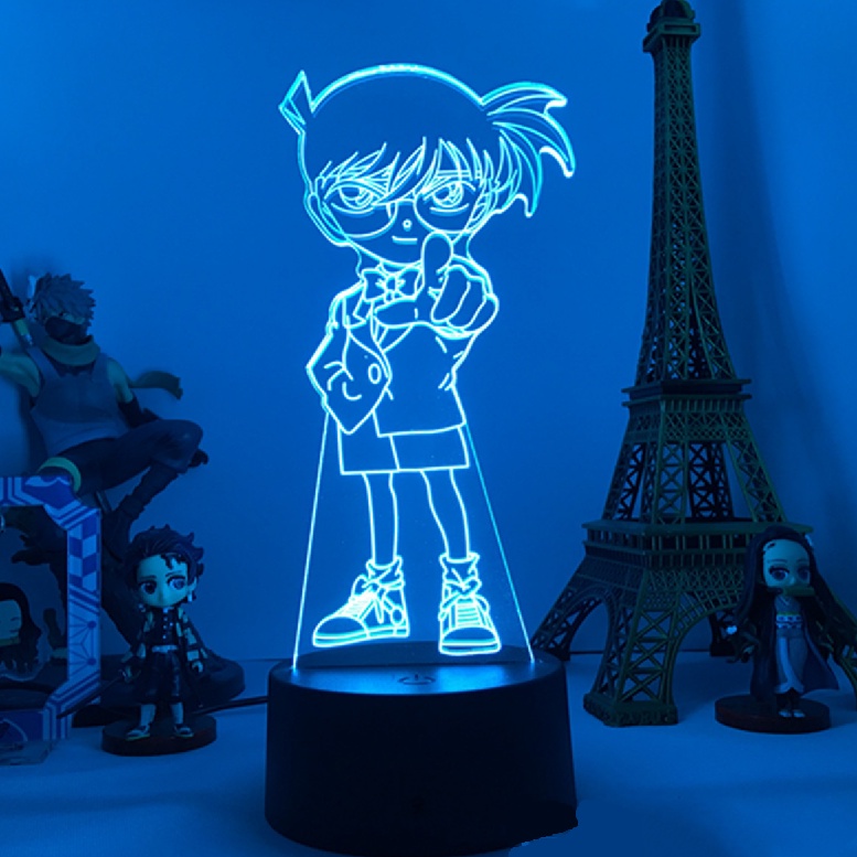 Đèn Ngủ LED 3d Bằng Acrylic Hình Thám Tử Conan Hoạt Hình Sạc USB Dành Cho Trang Trí Nhà Cửa YT2