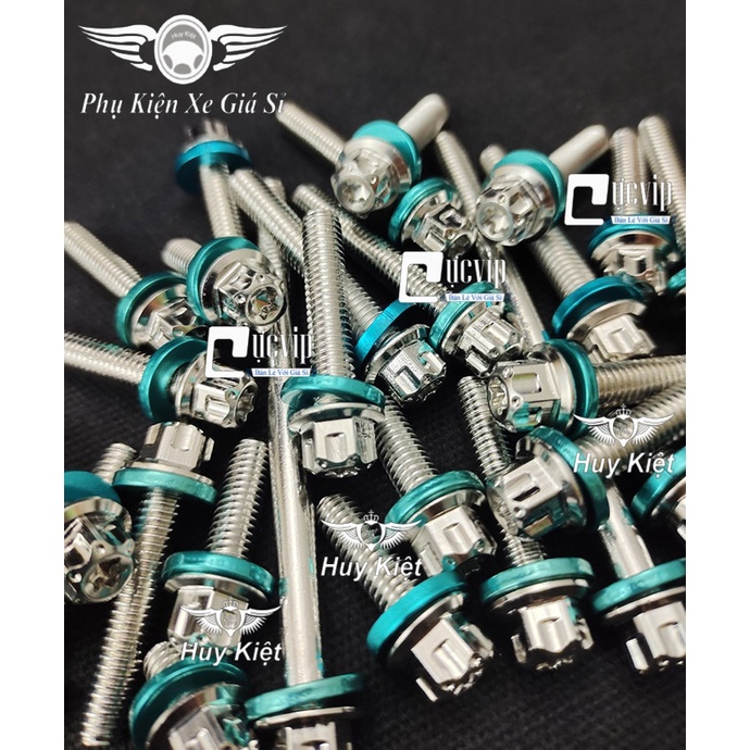 BỘ ỐC LỐC MÁY SALAYA + LÔNG ĐỀN NHÔM VÀNG, XANH LỤC BẢO CHO VARIO,WAVE,DREAM,SIRIUS,RAIDER,SATRIA,FUTURE,EXCITER,SH