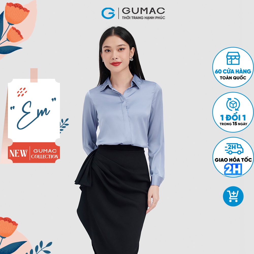 Áo sơ mi nẹp che thời trang GUMAC AC10041