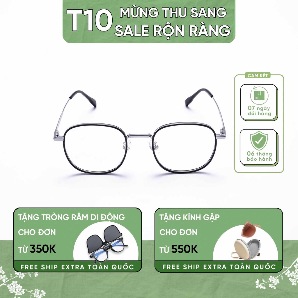 Gọng kính cận nam nữ tròn đẹp thời trang Hàn Quốc chống tia UV cao cấp LUMOS KL-2737