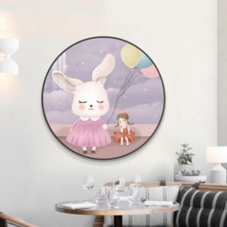Tranh tròn tráng gương treo tường 3d - phòng ngủ cho bé tường vip