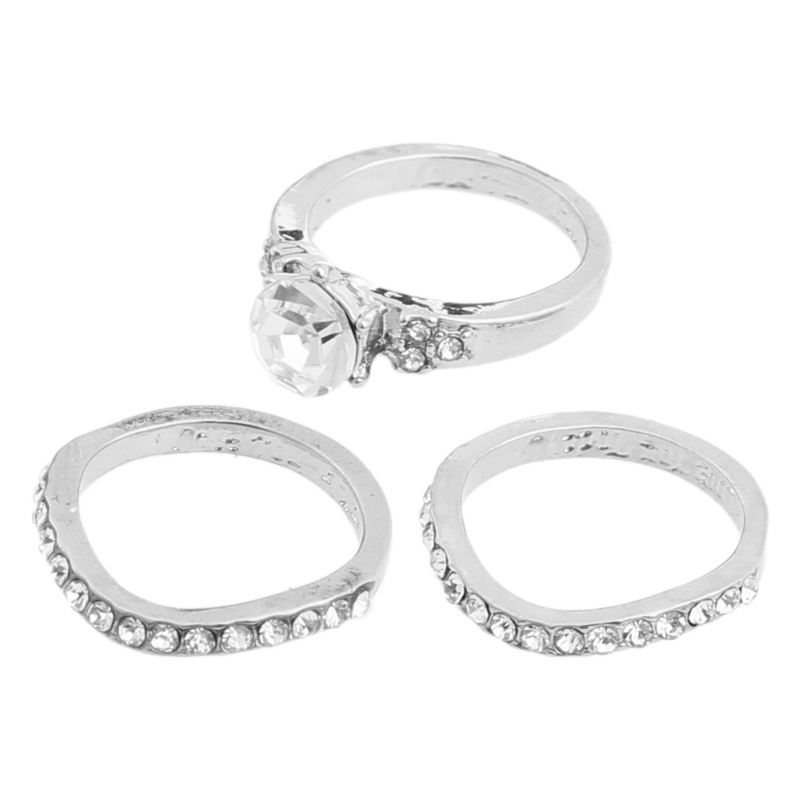 King Bộ Ba Mảnh Thắt Nút Đính Đá Zircon Tròn In Chữ I Love You for Always with AAA Phổ Biến Cho Đính Hôn