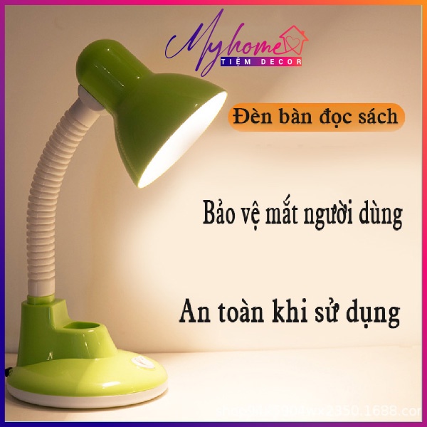 Đèn học để bàn cho bé LED Trắng và Vàng chống cận có kèm giá để bút tiện lợi My Home nhiều màu sắc DN030