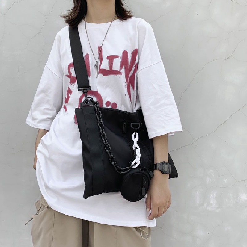 Túi Đeo Chéo Vai Dung Tích Lớn Phong Cách hip hop Cho Nam Nữ