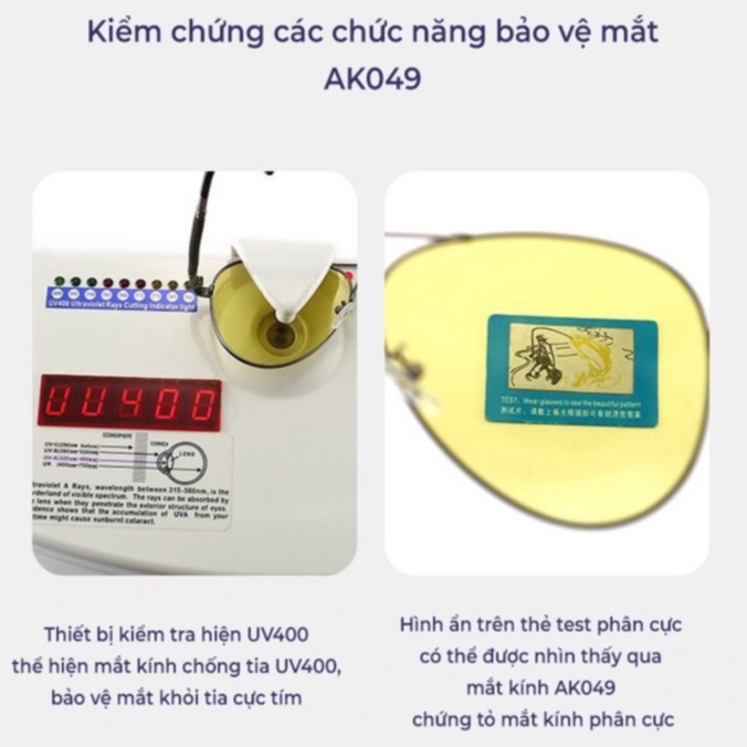 Kính Mát Thời Trang Nam AORON Mắt Đổi Màu Râm Mát Phân Cực Đi Ngày Và Đêm Chống Tia UV - AK049