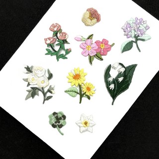 Sticker Ủi Thêu Hình Hoa Trang Trí Lưng Áo Khoác