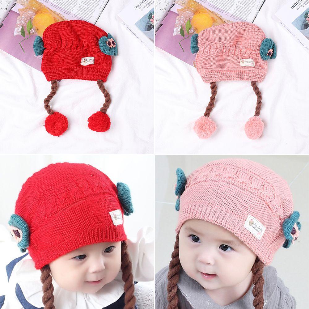 WTTLE Mũ Dệt Kim Đính Tóc Giả Mềm Mại Co Giãn Thoải Mái Đính Búp Bê Bông Đáng Yêu Cho Bé