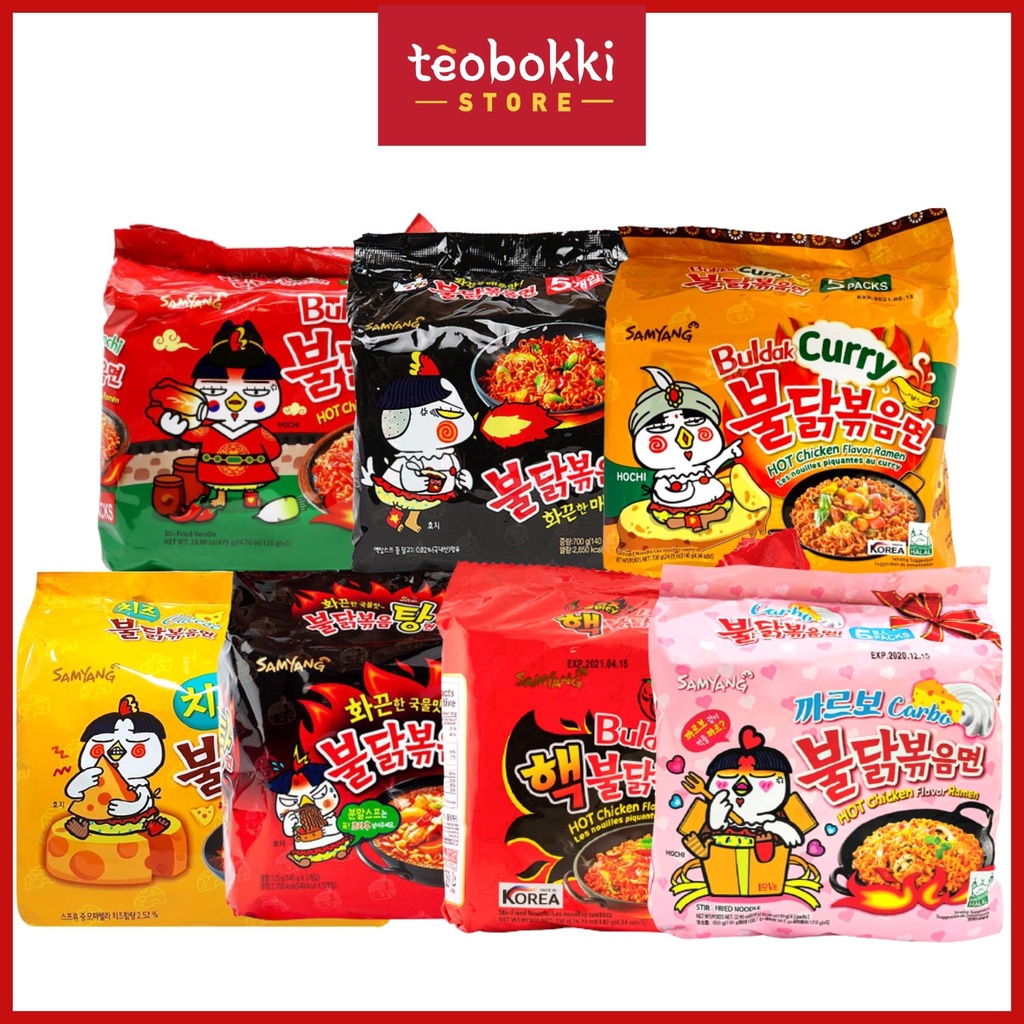 Combo mì gà cay Samyang nhiều vị