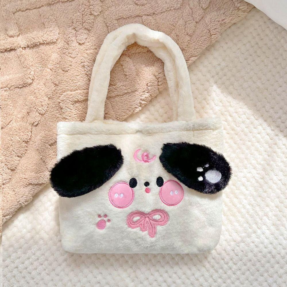 FALLFORBEAUTY Túi Xách Đeo Vai Cỡ Lớn Bằng Vải Bông Mềm Hình Thỏ Gấu Hoạt Hình Có Thể Tháo Rời Cho Nữ