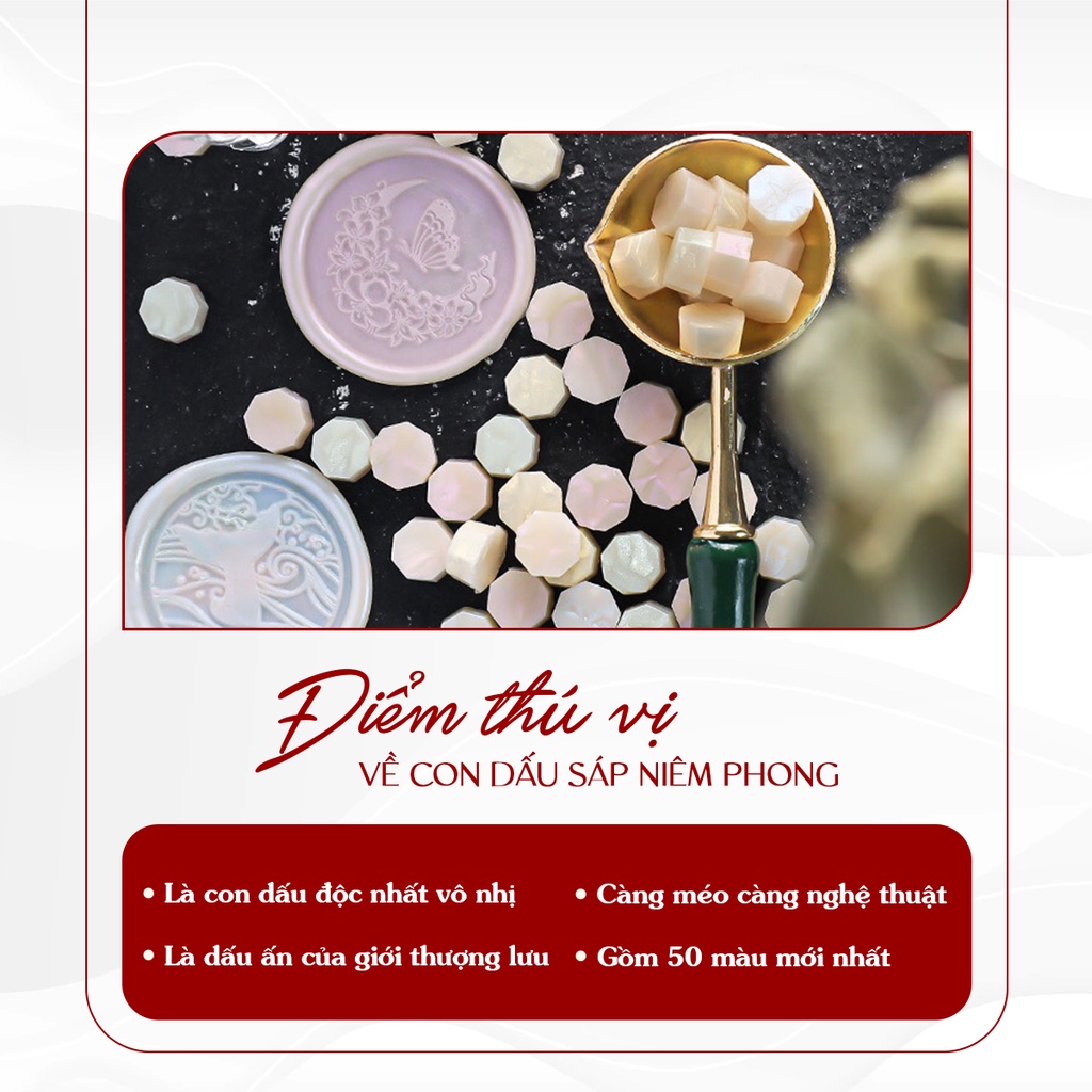 Sáp đóng dấu niêm phong bì thư, thiệp cưới, đồ trang trí thủ công phong cách vintage làm quà tặng - ZezzY