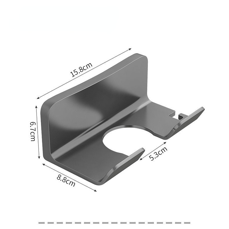 PNL Kệ Để Máy Sấy Tóc Kèm Ống Đựng Lược Dán Tường Tiện Lợi