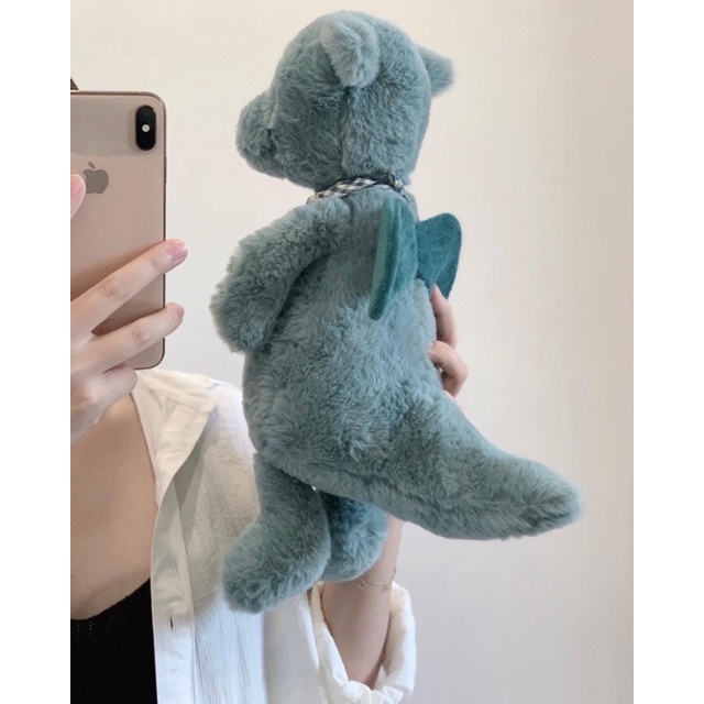 Gấu bông dusky blue dragon rồng xanh tặng kèm khăn hoa thú nhồi bông đồ chơi quà tặng|Gauxinhcorner
