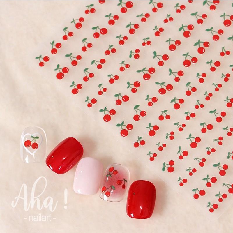 Sticker 3D Cherry Đỏ | Hình Dán Móng Tay Đáng Yêu Aha! 47