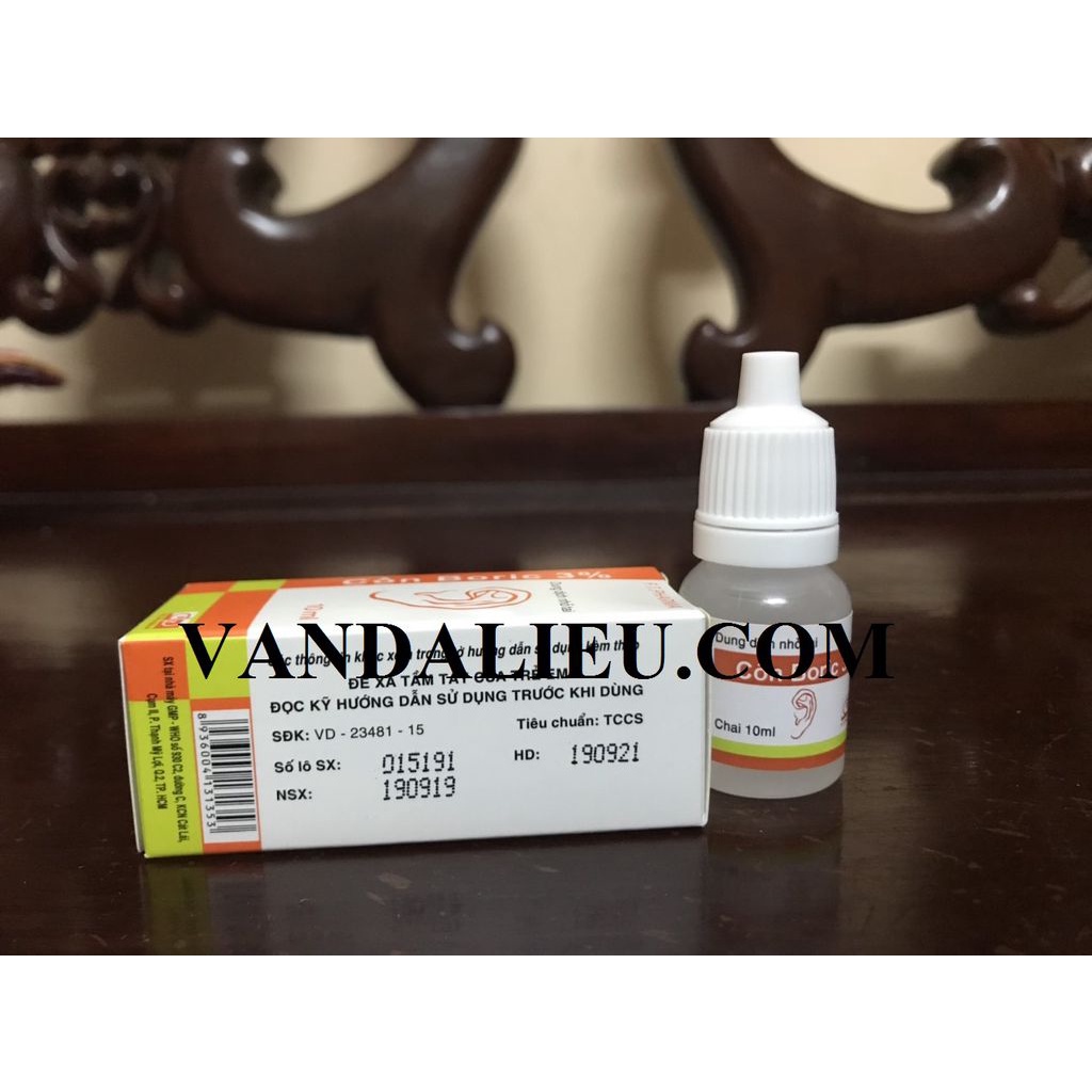 CỒN BORIC 3% 10ML. DUNG DỊCH NHỎ TAI.