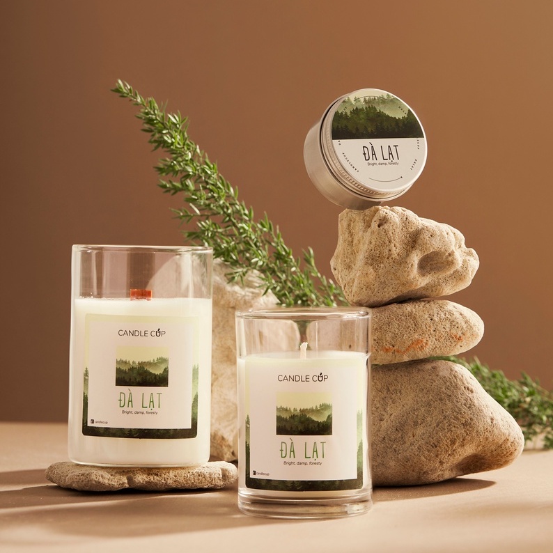 Nến thơm Candle Cup Agaya Size M - Sáp cọ và tinh dầu thiên nhiên