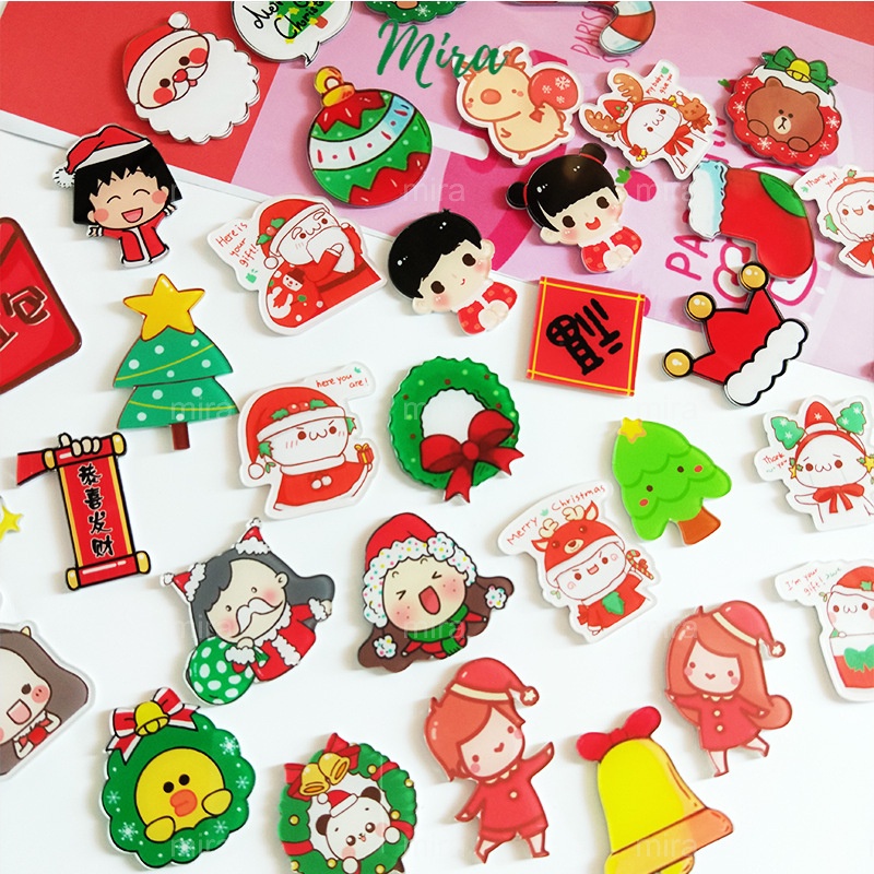 Ghim Cài Noel, Lễ Tết, Đám cưới, Huy Hiệu Acrylic, Pin Cài Áo, Trâm Cài Balo Đi Học Cực Cute Mẫu Tự Chọn MIRA-GC00808⁵