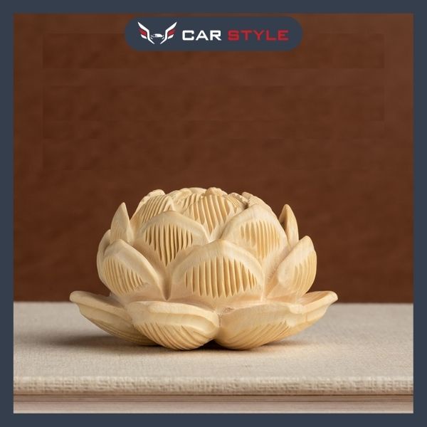 Khánh treo ô tô hoa sen trang trí xe hơi đường nét điêu khắc tinh tế  chất liệu gỗ hương có thêm  túi toả hương đuổi côn