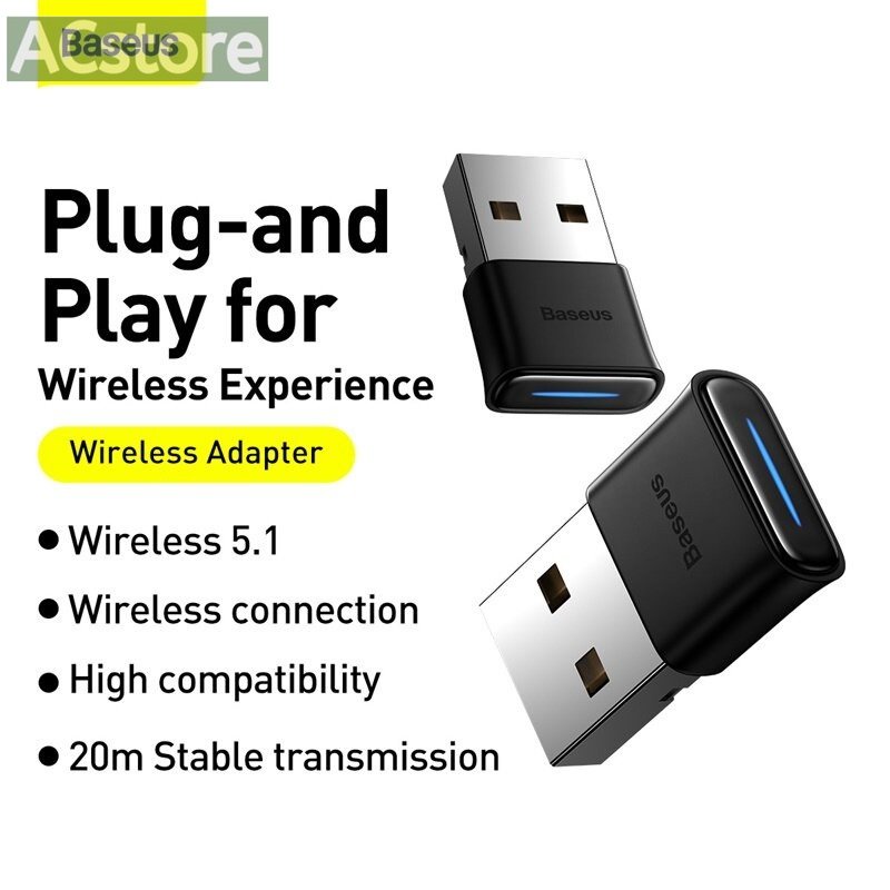 Usb Bluetooth Adapter Dongle Audio Receiver Basues BA04 Tốc Độ Cao Bluetooth 5.0 Hoạt Động Tốt Trong 20m- HSHOP