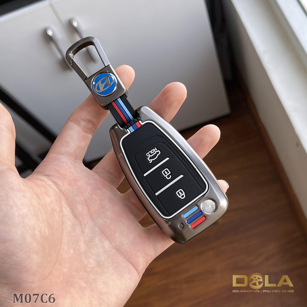 Vỏ ốp khoá xe hơi - Bọc chìa remote ô tô Hyundai Accent MT Bản Thiếu Chìa Gập 2018- pk.6