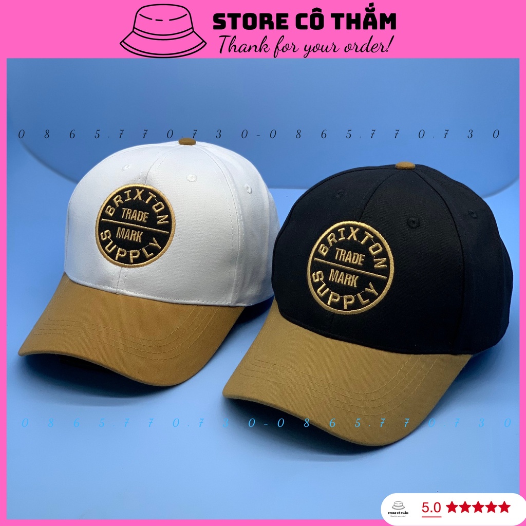 Nón Kết Thêu Logo Hoạ Tiết Đen Nâu Siêu Đẹp, Mũ Lưỡi Trai Hoạ Tiết tròn thời trang nam nữ