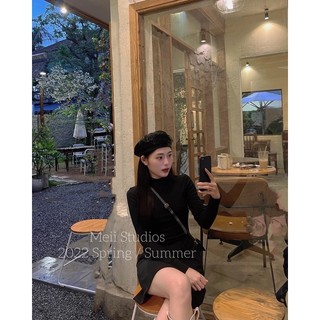 váy len cổ 3 phân
