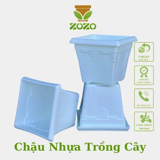 Chậu nhựa zozo vuông nơ trồng cây hoa cực xinh đủ size v30 , v36