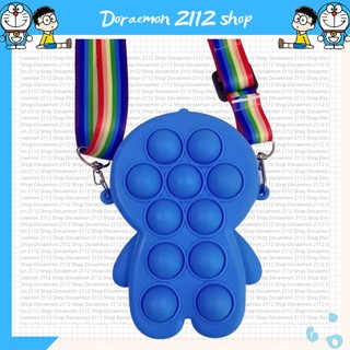 Túi silicon pop it đeo chéo Doraemon Đô Rê Mon siêu dễ thương