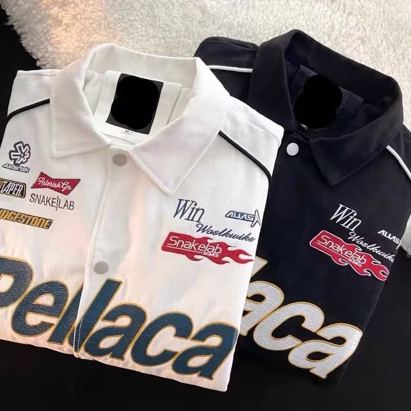 Áo Khoác Polo Dáng Rộng Hai Lớp Thêu Chữ Phong Cách Đường Phố Mỹ Thời Trang Thu Đông Mới 2022
