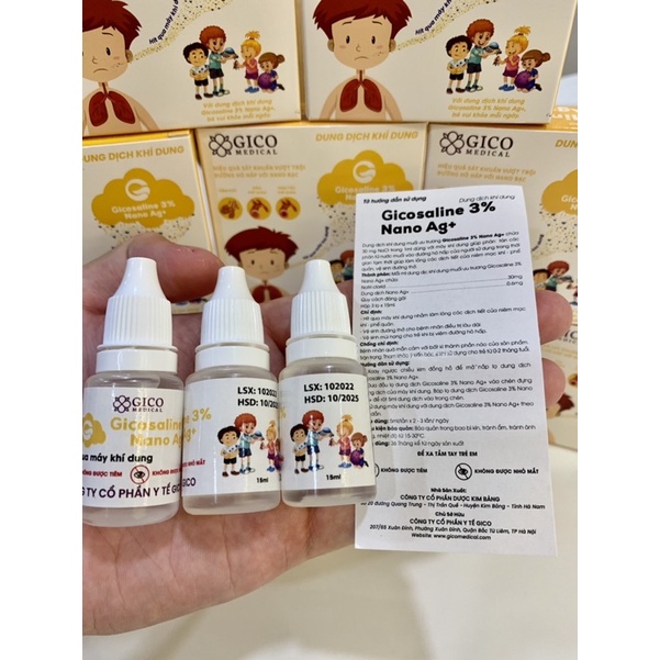 Dung dịch Muối Ưu Trương Gicosaline 3% Nano Bạc Ag+