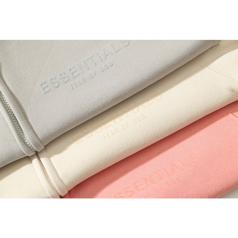 Sương Mù Cần Thiết Áo Khoác sweater Dây Kéo In LOGO Chữ flocking Đường Phố