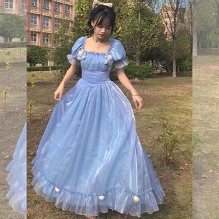 Đầm công chúa thắt nơ lưng phong cách retro Pháp