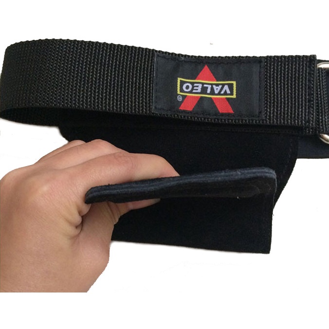 Găng Tay Tập Gym - Dây Kéo Lưng - Strap da bò chính hãng VALEO cao cấp
