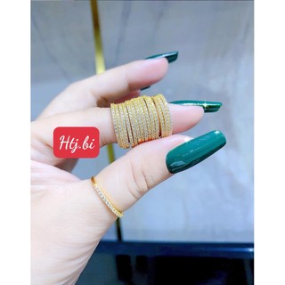nhẫn nữ mạ vàng,nhẫn đính đá nhỏ nhắn nhẹ nhàng trang suc htj