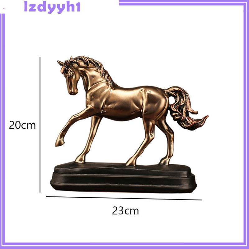 Tượng Ngựa Bằng Nhựa Resin Màu Đồng 9 "Để Bàn Trang Trí